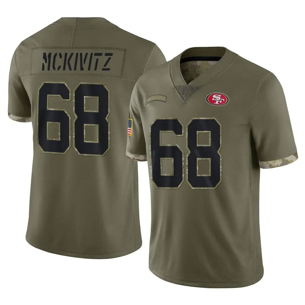 Fenge SF.49ers #68 Colton McKivitz Player Olive Limited Salute To Service Home Game Stitched Jerseys