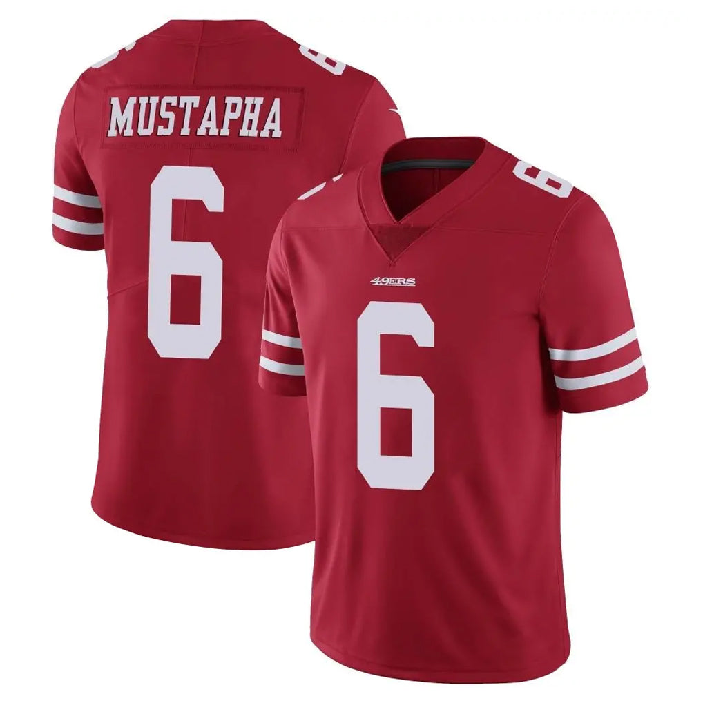 Fenge SF.49ers #6 Malik Mustapha Player Red Limited Vapor Untouchable Home Game Stitched Jerseys