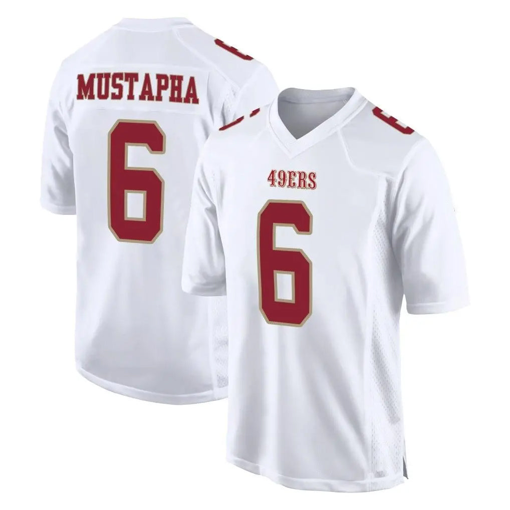 Fenge SF.49ers #6 Malik Mustapha Player White Fashion Home Game Stitched Jerseys