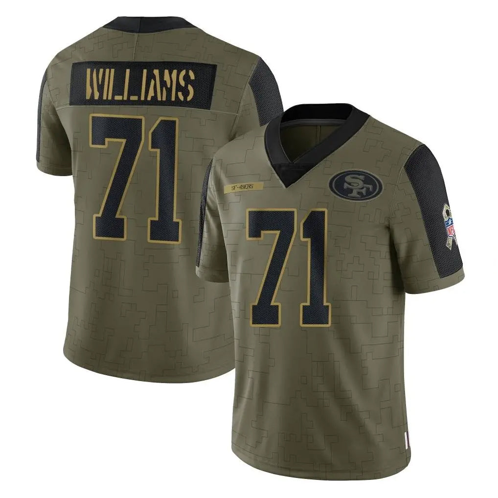Fenge SF.49ers #71 Trent Williams Player Olive Salute To Service Limited Game Stitched Jerseys