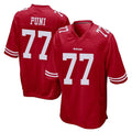 Fenge SF.49ers #77 Dominick Puni Player Red Home Game Stitched Jerseys