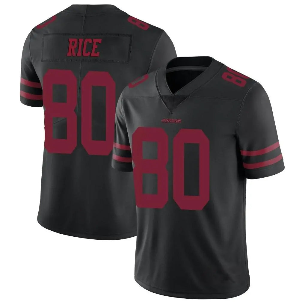 Fenge SF.49ers #80 Jerry Rice Player Black Vapor Untouchable Limited Throwback Stitched Jerseys