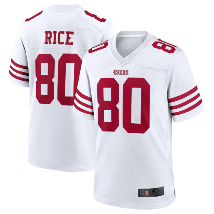 Fenge SF.49ers #80 Jerry Rice White Retired Player Game American Stitched Jersey