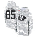 Fenge SF.49ers #85 George Kittle Player Arctic Camo Salute to Service Hoodies Stitched Jerseys