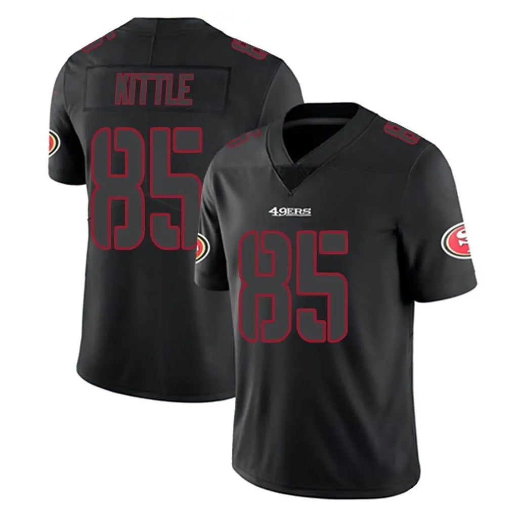 Fenge SF.49ers #85 George Kittle Player Black Impact Limited Home Game Stitched Jerseys