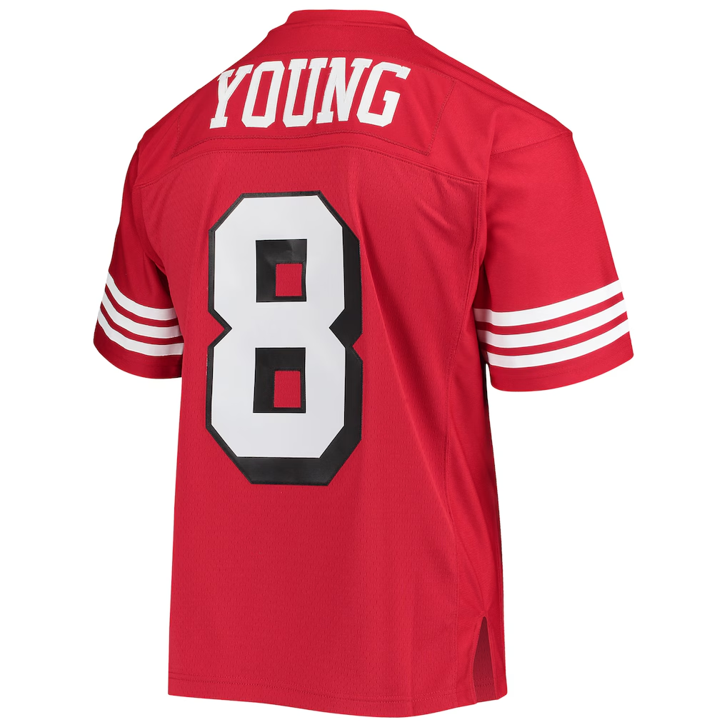 Fenge SF.49ers #8 Steve Young Mitchell & Ness Scarlet Legacy Replica Stitched Puhic Jersey