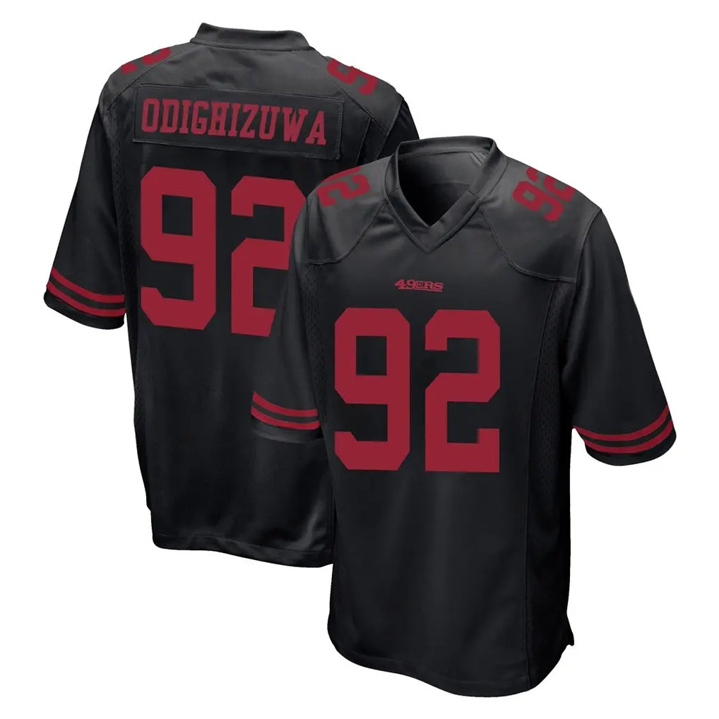 Fenge SF.49ers #92 Osa Odighizuwa Player Black Alternate Home Game Stitched Jerseys