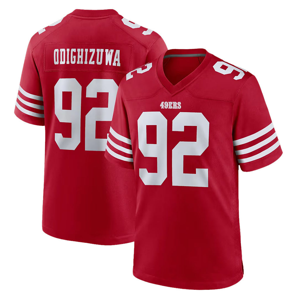 Fenge SF.49ers #92 Osa Odighizuwa Player Red Game Home Stitched Jerseys