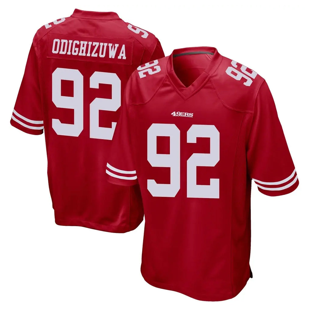 Fenge SF.49ers #92 Osa Odighizuwa Player Red Home Game Stitched Jerseys