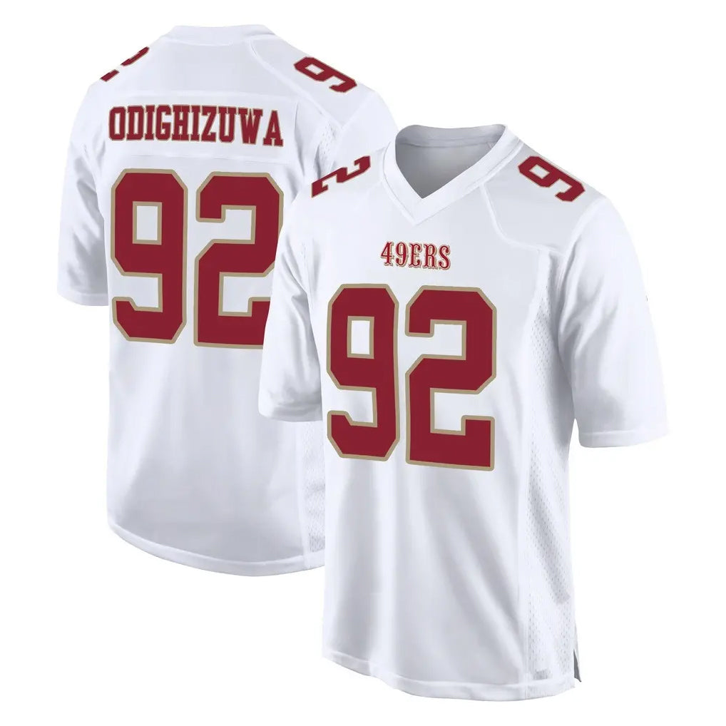 Fenge SF.49ers #92 Osa Odighizuwa Player White Fashion Home Game Stitched Jerseys