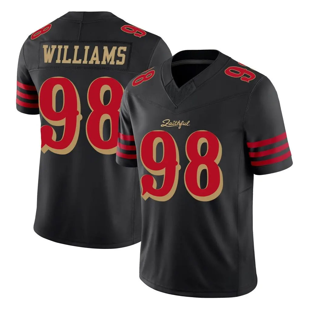 Fenge SF.49ers #98 Mykel Williams Player Black Limited Rivalries Collection Home Game Stitched Jerseys