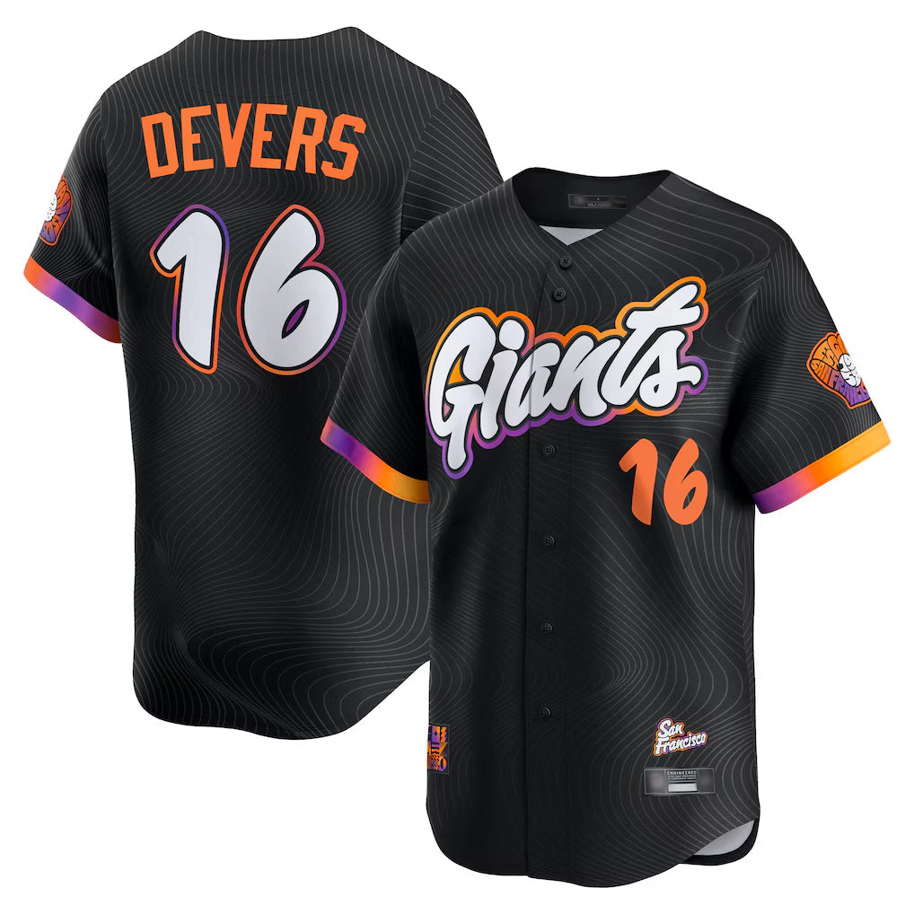 Fenge SF.Giants #16 Rafael Devers Player Black 2025 City Connect Home Limited Stitched Jerseys