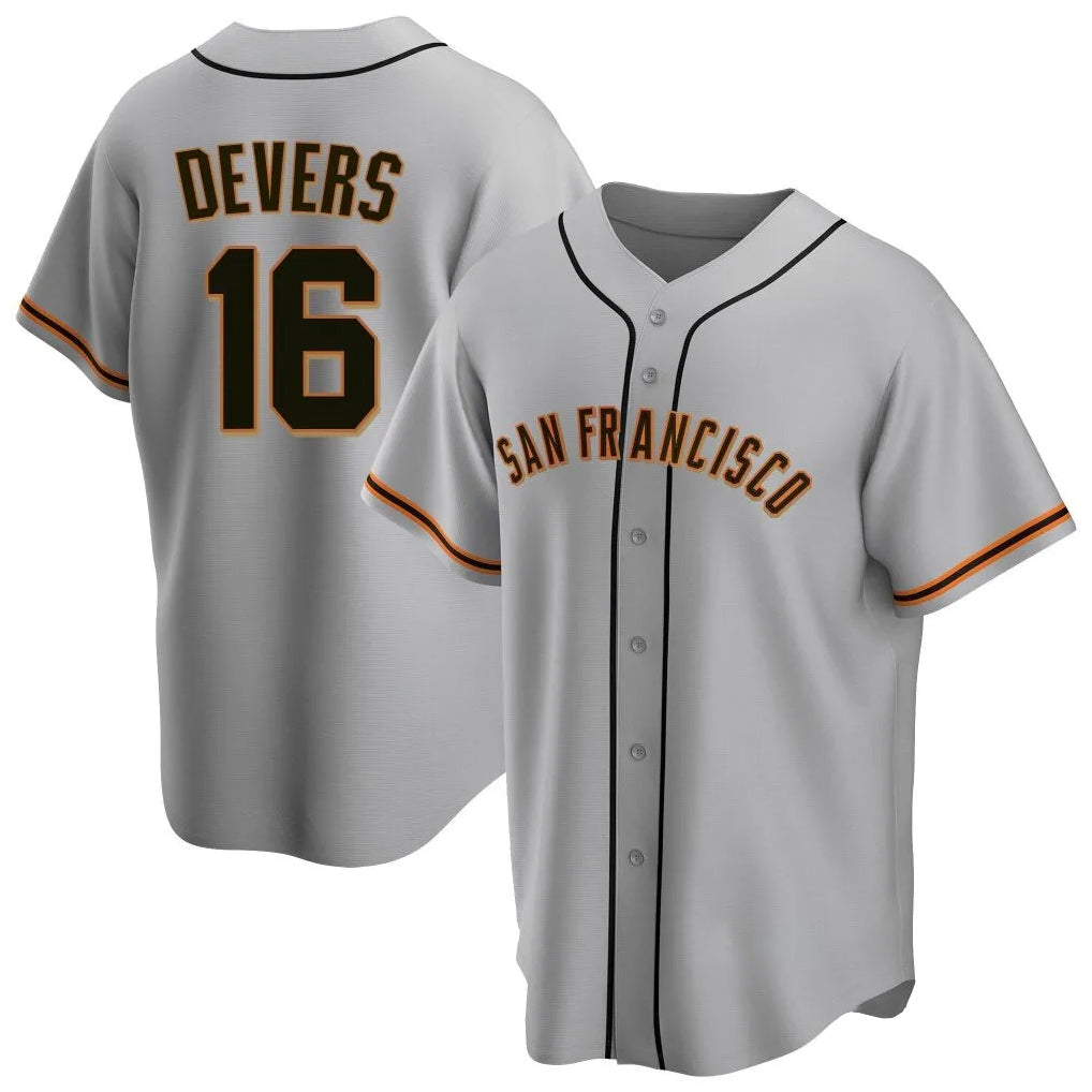 Fenge SF.Giants #16 Rafael Devers Player Gray Home Game Stitched Jerseys