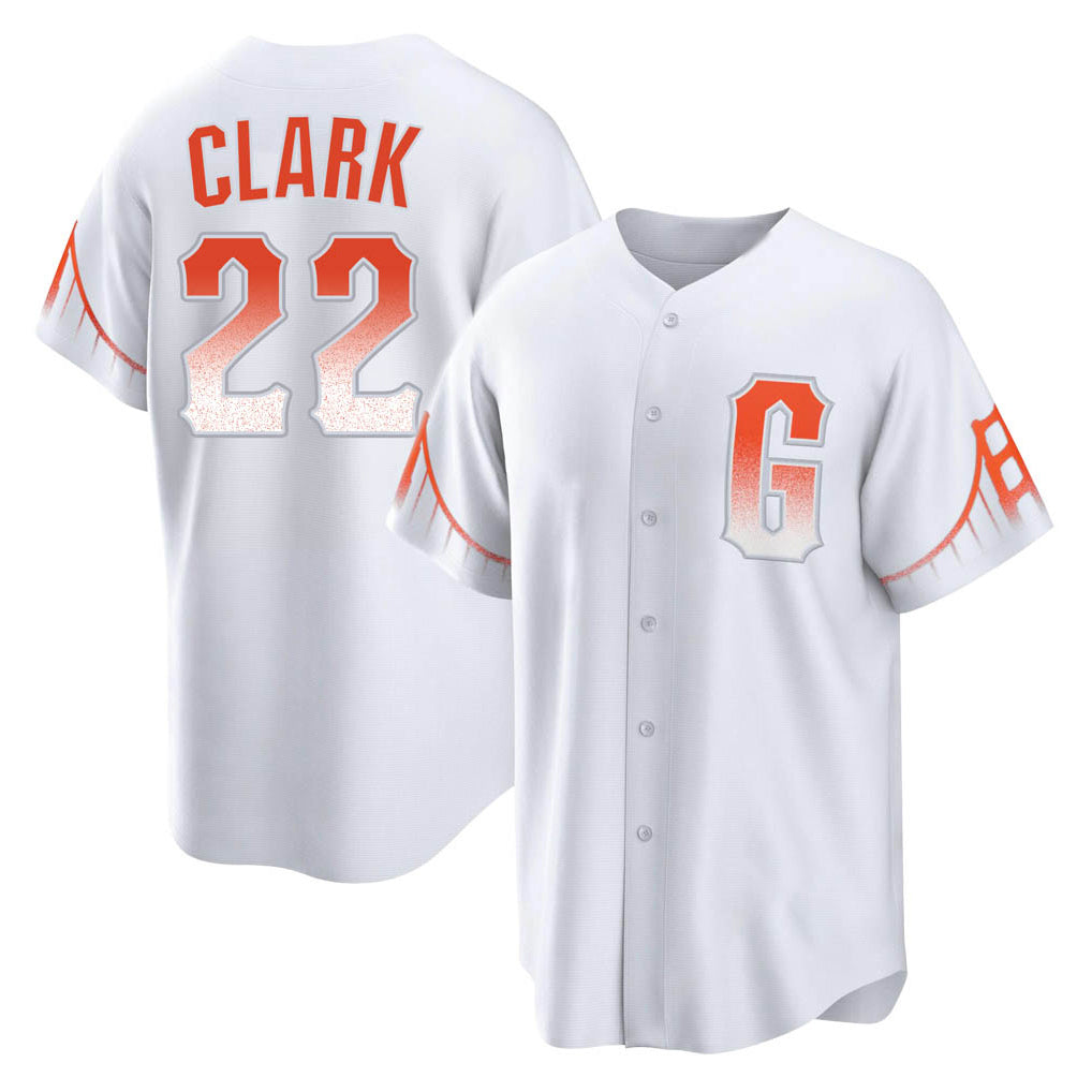 Fenge SF.Giants #22 Will Clark Player White City Connect Home Game Stitched Jerseys