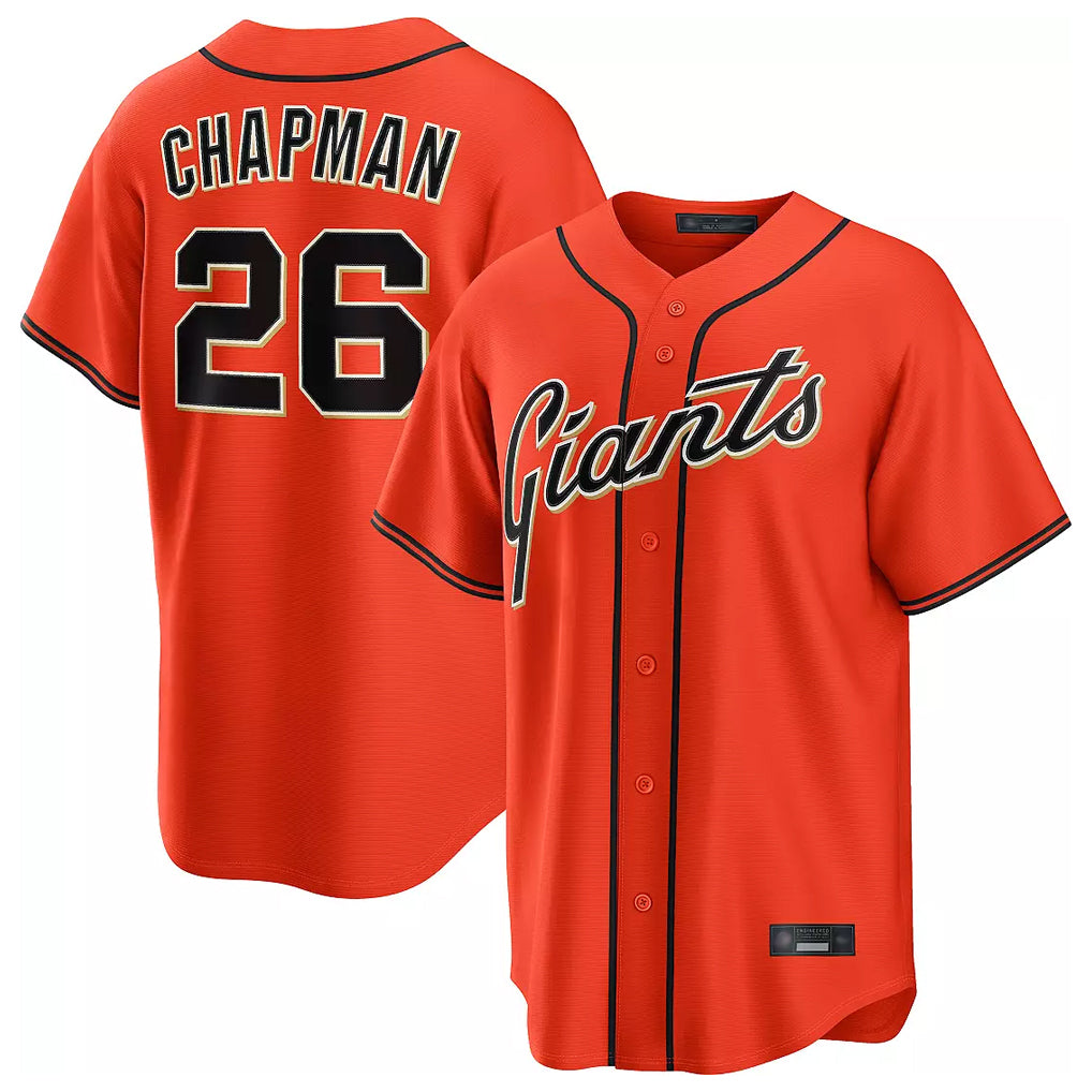Fenge SF.Giants #26 Matt Chapman Player Orange Home Game Stitched Jerseys