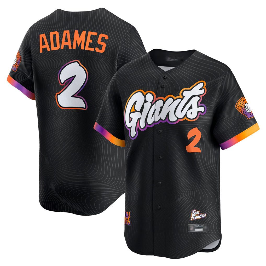 Fenge SF.Giants #2 Willy Adames Player Black 2025 City Connect Home Limited Stitched Jerseys