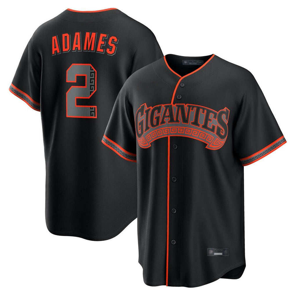 Fenge SF.Giants #2 Willy Adames Player Black Alternate Limited Stitched Jerseys