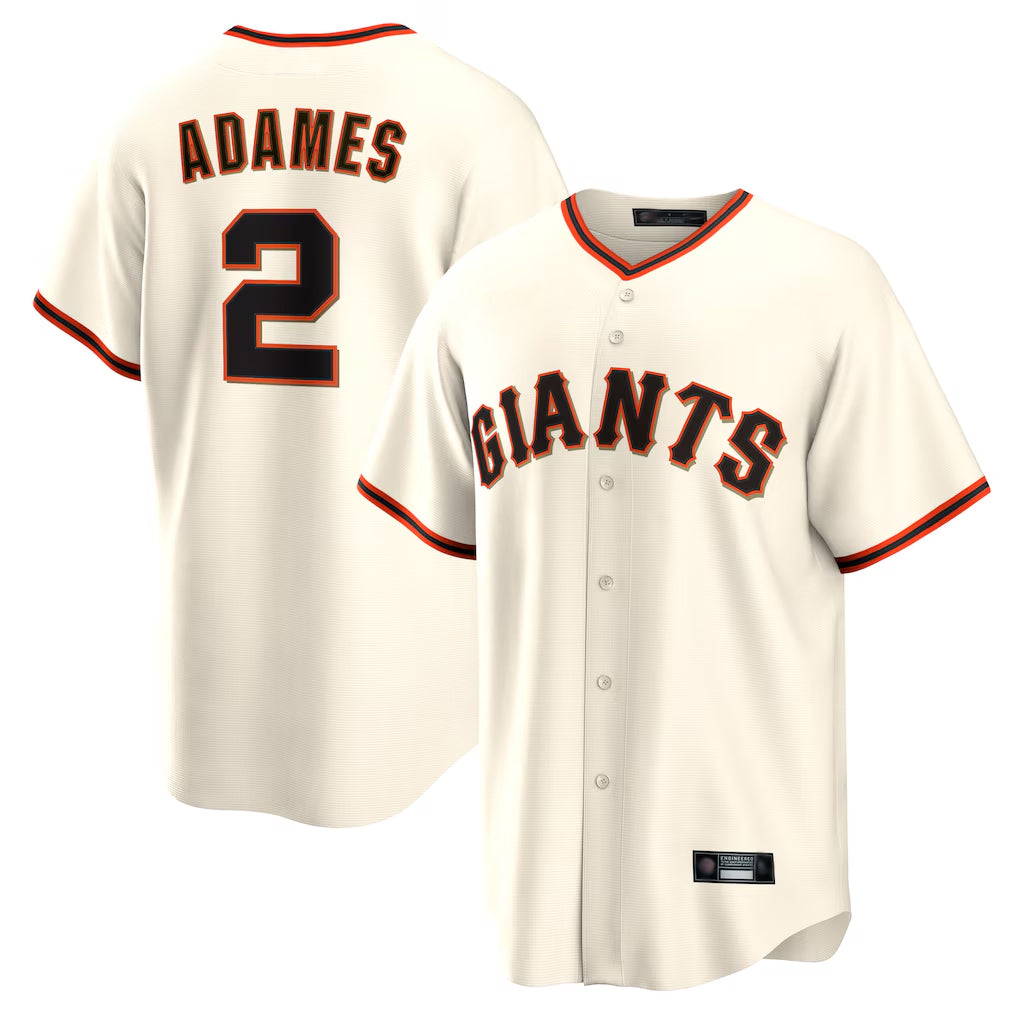 Fenge SF.Giants #2 Willy Adames Player Cream Home Game Stitched Jerseys