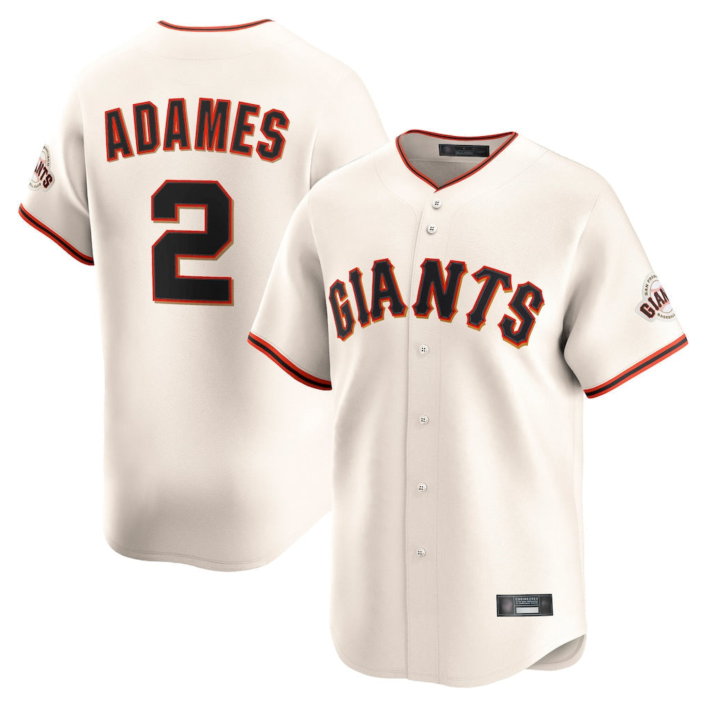 Fenge SF.Giants #2 Willy Adames Player Cream Home Limited Stitched Jerseys