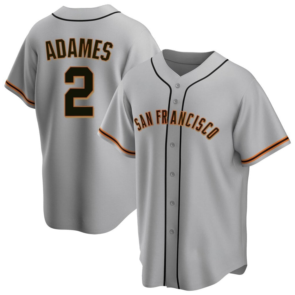 Fenge SF.Giants #2 Willy Adames Player Gray Home Game Stitched Jerseys