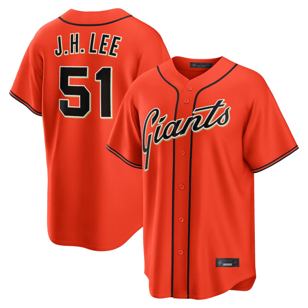 Fenge SF.Giants #51 Jung Hoo Lee Player Orange Home Game Stitched Jerseys