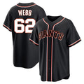 Fenge SF.Giants #62 Logan Webb Player Black Fashion Out Home Limited Stitched Jerseys