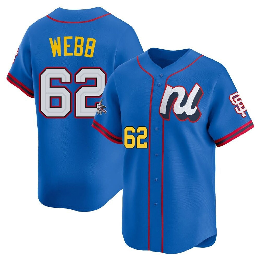 Fenge SF.Giants #62 Logan Webb Player Blue National League All-Star Edition Limited Stitched Jerseys