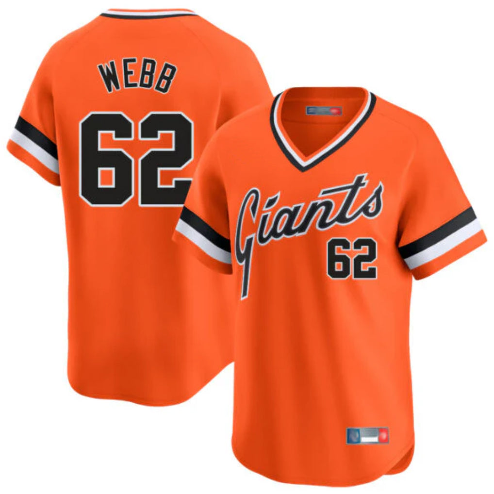 Fenge SF.Giants #62 Logan Webb Player Orange Home Game T-shirt Stitched Jerseys