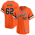 Fenge SF.Giants #62 Logan Webb Player Orange Home Game T-shirt Stitched Jerseys