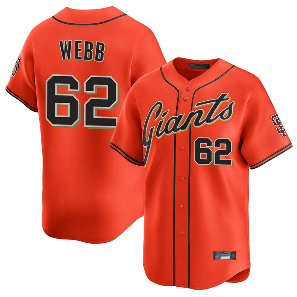 Fenge SF.Giants #62 Logan Webb Player Orange Home Limited Stitched Jerseys