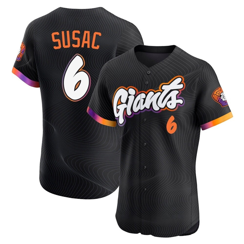 Fenge SF.Giants #6 Daniel Susac Player Black 2025 City Connect Home Limited Elite Stitched Jerseys