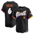 Fenge SF.Giants #6 Daniel Susac Player Black 2025 City Connect Home Limited Stitched Jerseys