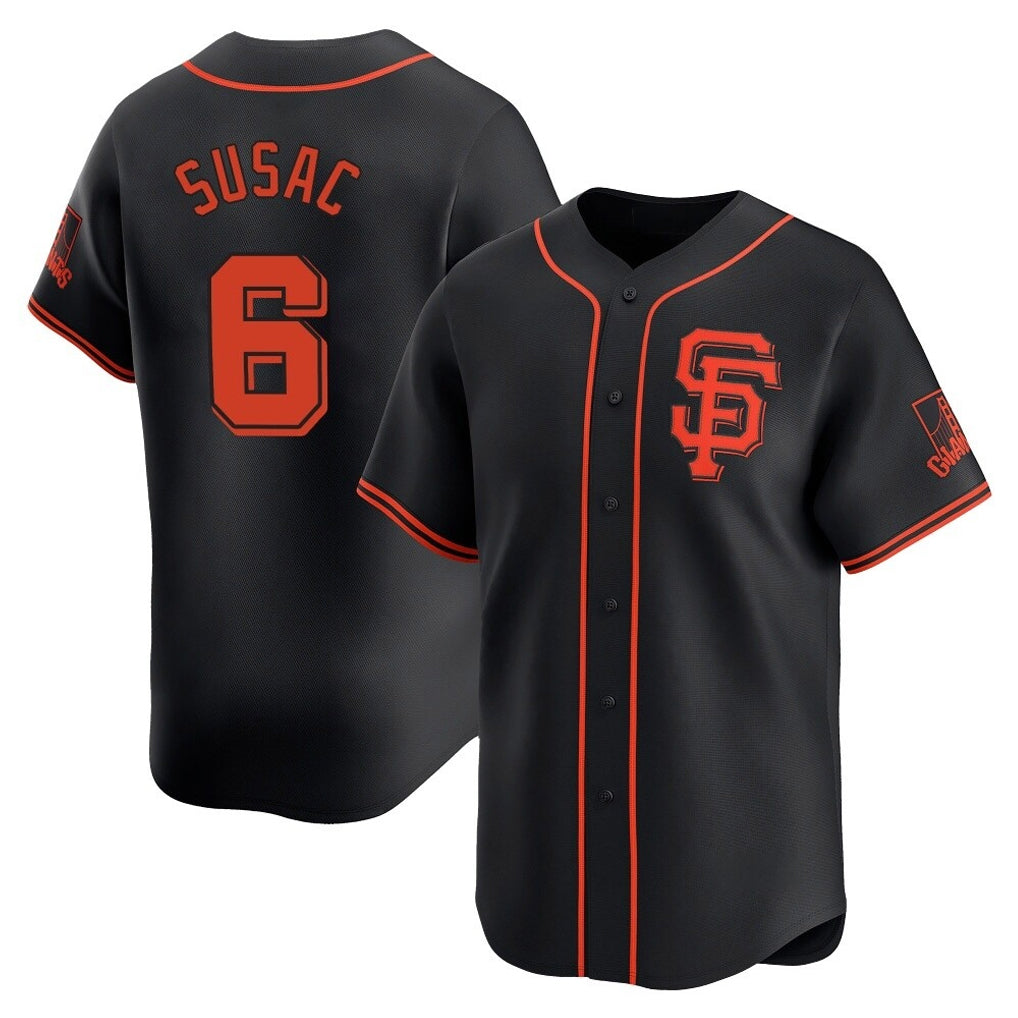 Fenge SF.Giants #6 Daniel Susac Player  Black 2026 Home Limited Stitched Jerseys