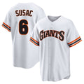 Fenge SF.Giants #6 Daniel Susac Player White Home Game Stitched Jerseys