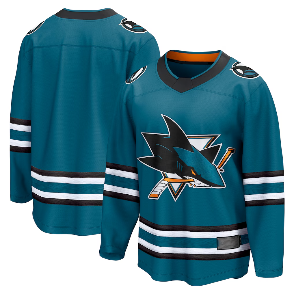 Fenge S.Jose Sharks Teal Home Breakaway Jerseys