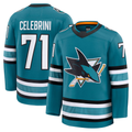 Fenge S.Jose Sharks #71 Macklin Celebrini Teal Home Premium Jerseys
