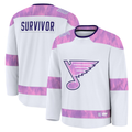 Fenge St.L.Blues White Hockey Fights Cancer Survivor Practice Jerseys
