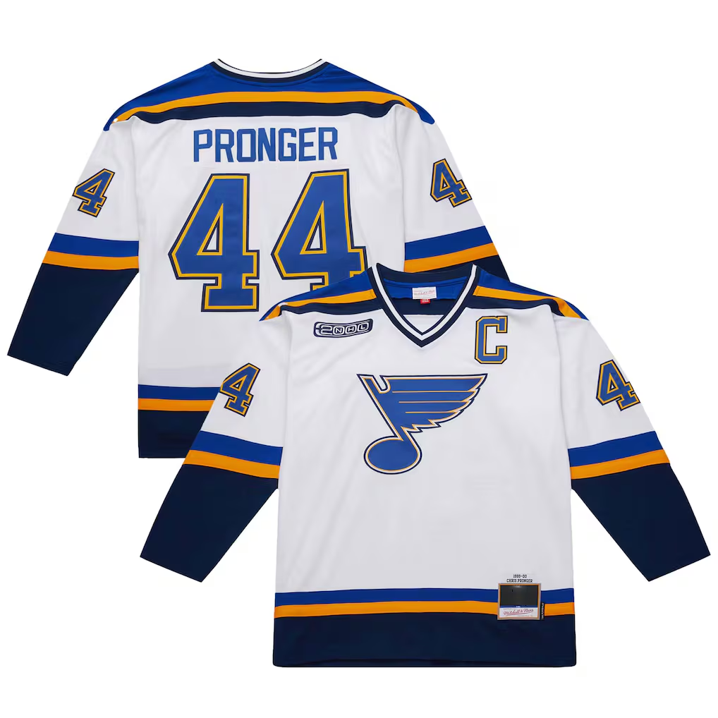Fenge St.L.Blues #44 Chris Pronger White 1999-00 Power Play Jerseys