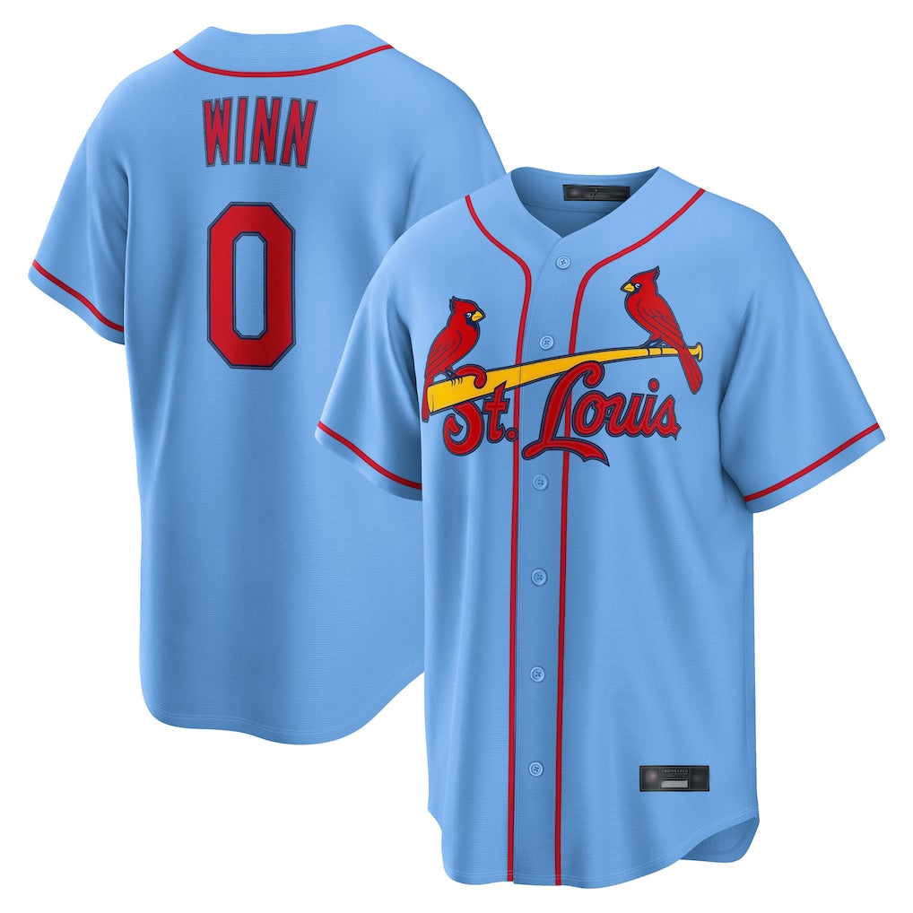 Fenge St. Louis Cardinals #0 Masyn Winn Player Light Blue  Home Game Stitched Jerseys