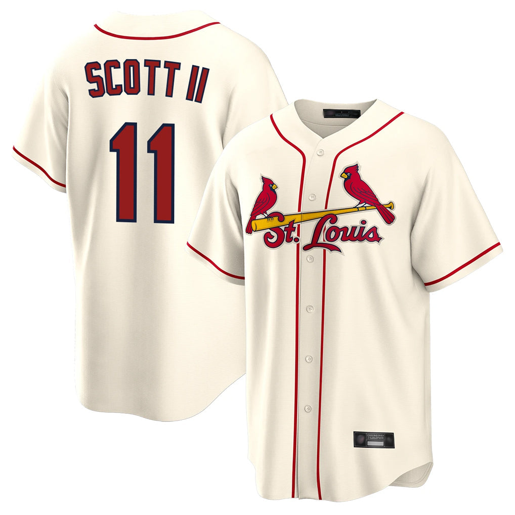 Fenge St. Louis Cardinals #11 Victor Scott II Player Cream Home Game Stitched Jerseys