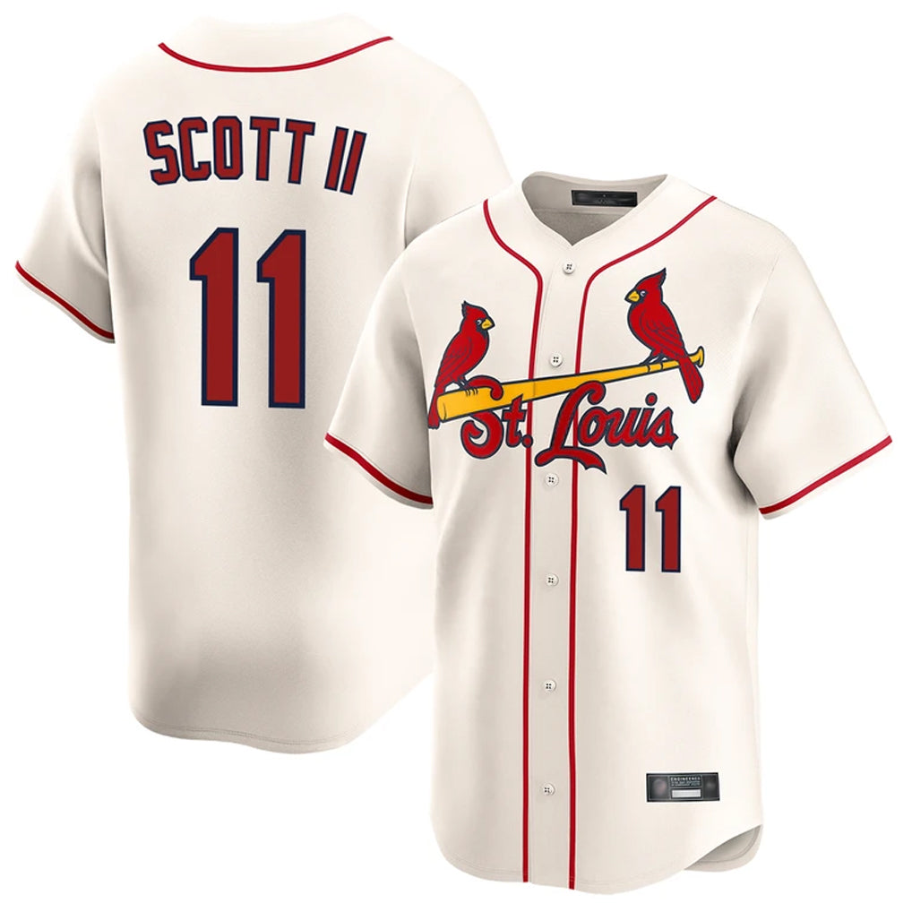 Fenge St. Louis Cardinals #11 Victor Scott II Player Cream Home Limited Stitched Jerseys