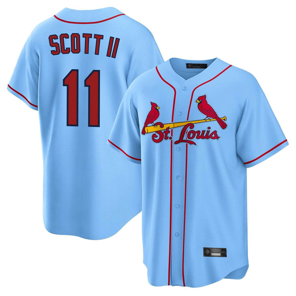 Fenge St. Louis Cardinals #11 Victor Scott II Player Light Blue Home Game Stitched Jerseys