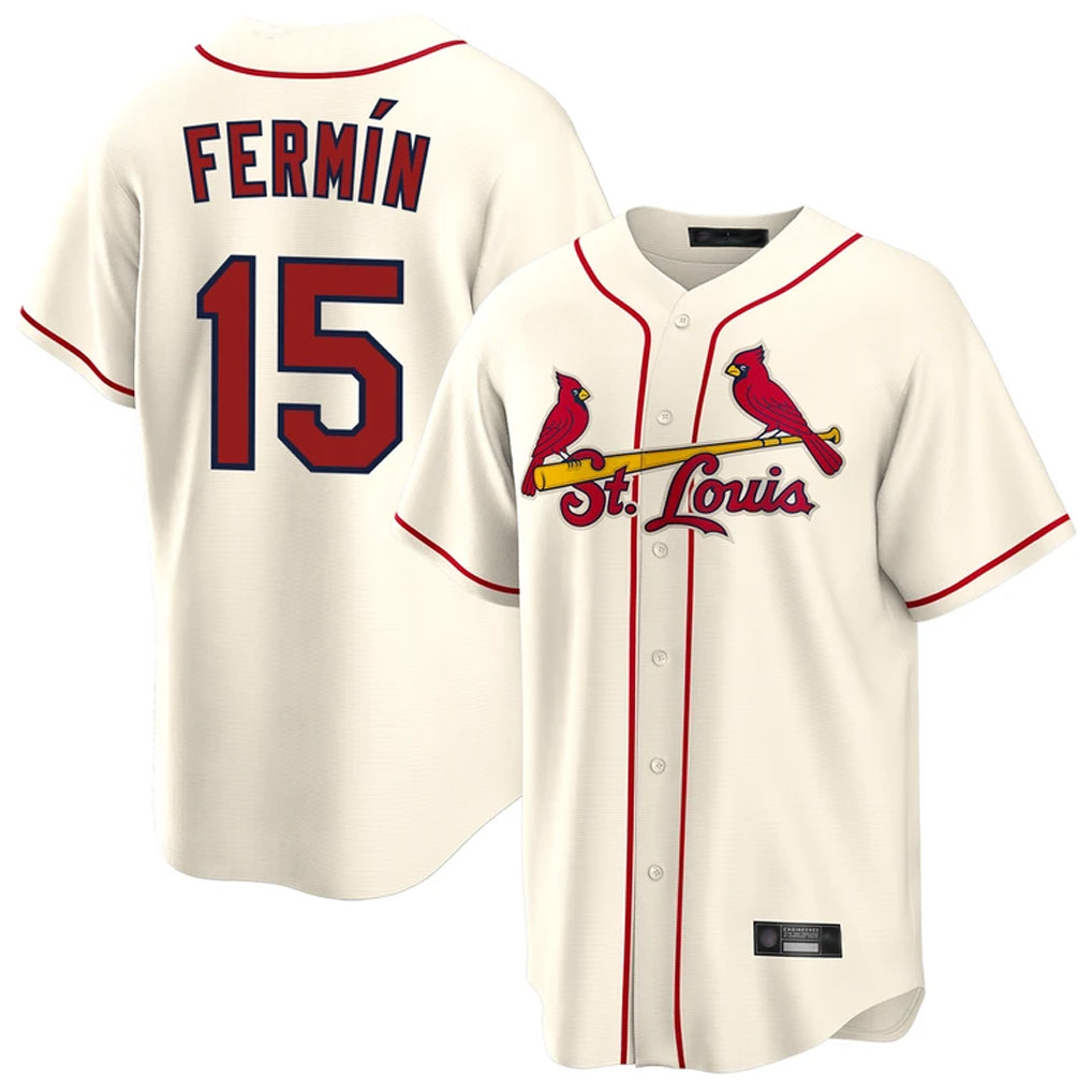 Fenge St. Louis Cardinals #15 Jose Fermin Player Cream Home Game Stitched Jerseys