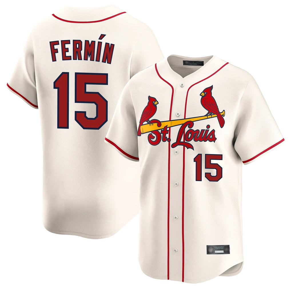 Fenge St. Louis Cardinals #15 Jose Fermin Player Cream Home Limited Stitched Jerseys