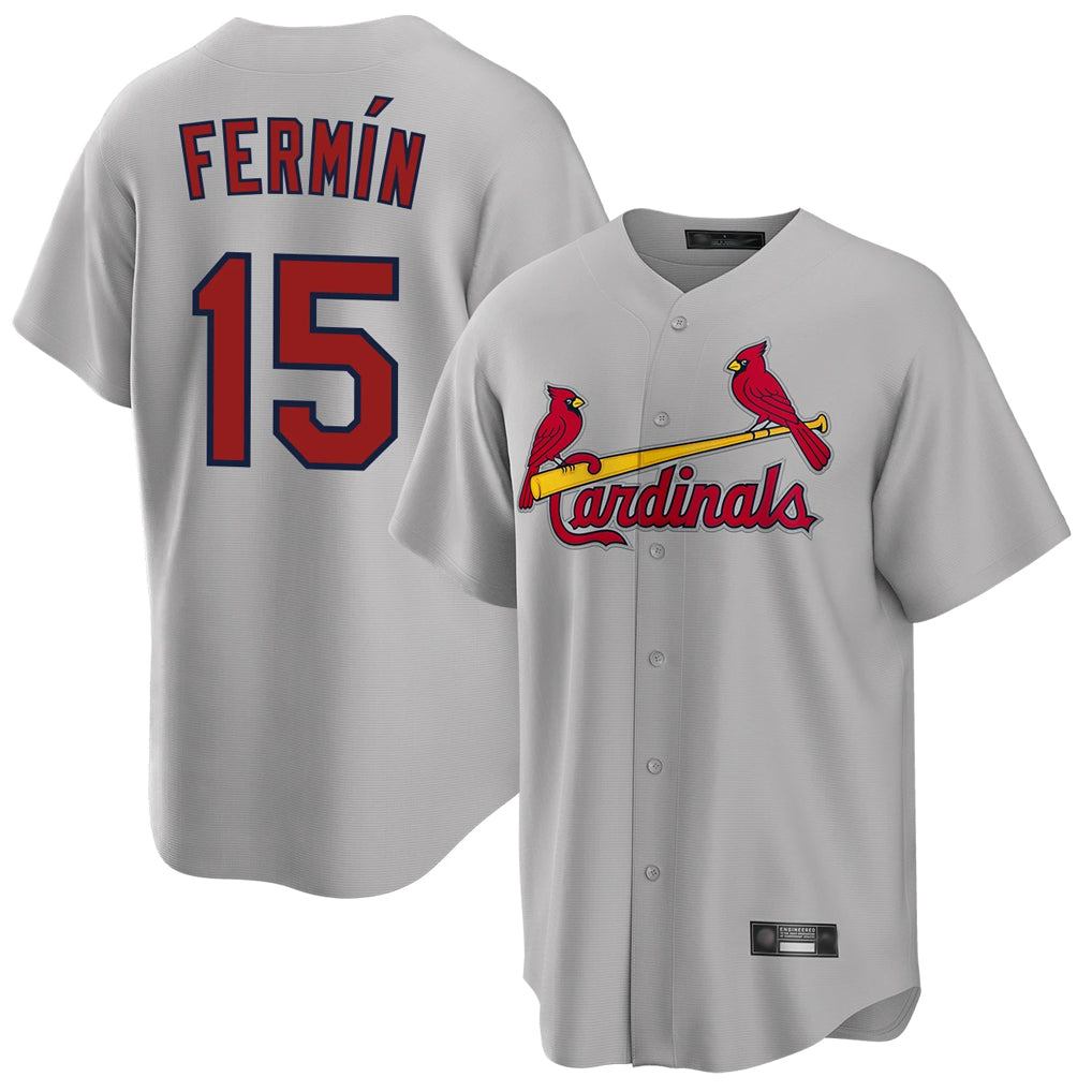 Fenge St. Louis Cardinals #15 Jose Fermin Player Gray Home Game Stitched Jerseys