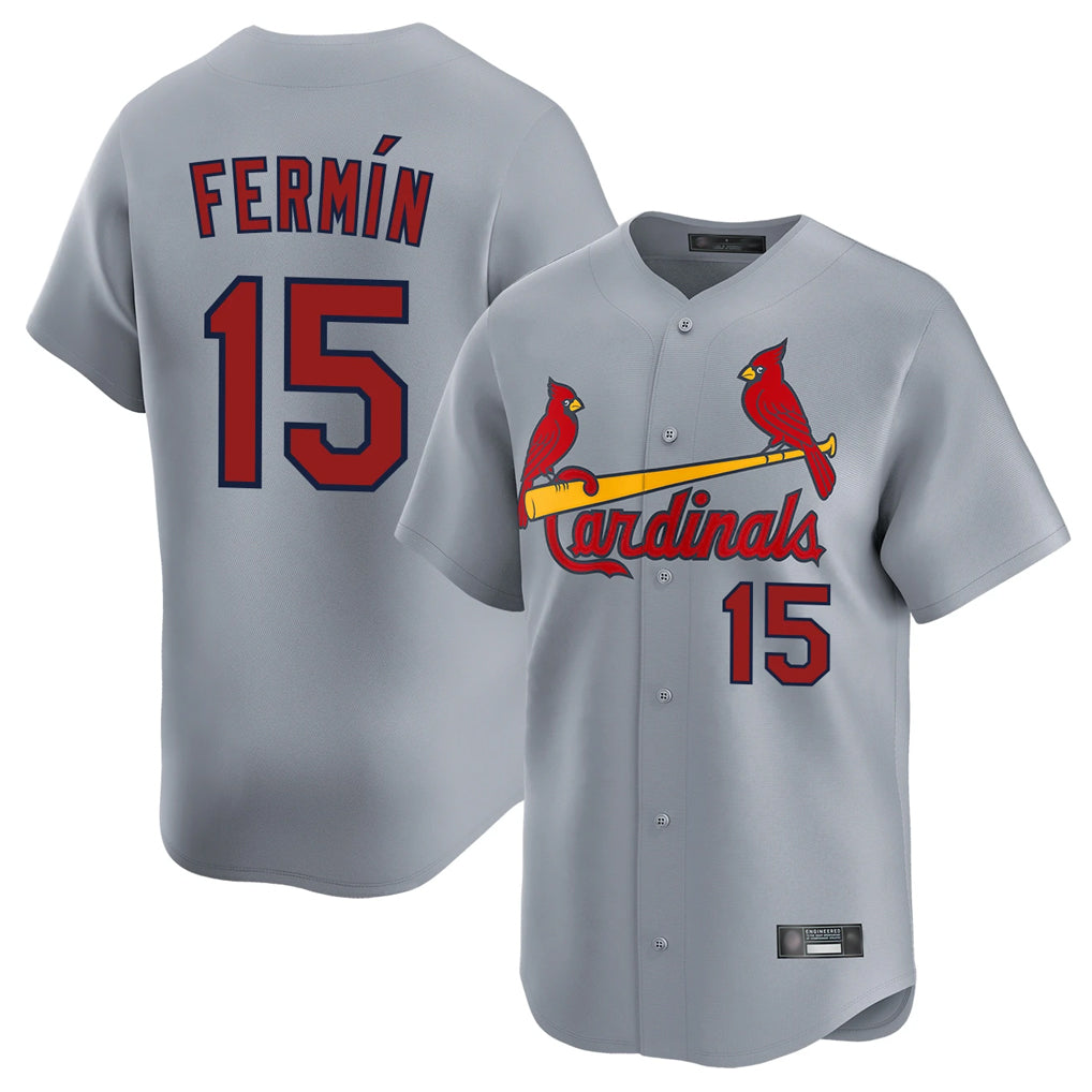 Fenge St. Louis Cardinals #15 Jose Fermin Player Gray Home Limited Stitched Jerseys
