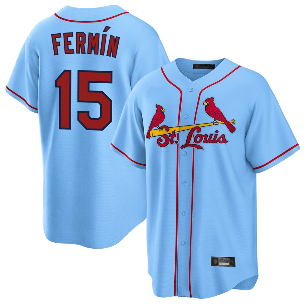 Fenge St. Louis Cardinals #15 Jose Fermin Player Light Blue Home Game Stitched Jerseys