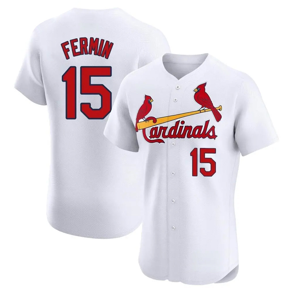 Fenge St. Louis Cardinals #15 Jose Fermin Player White Home Limited Elite Stitched Jerseys