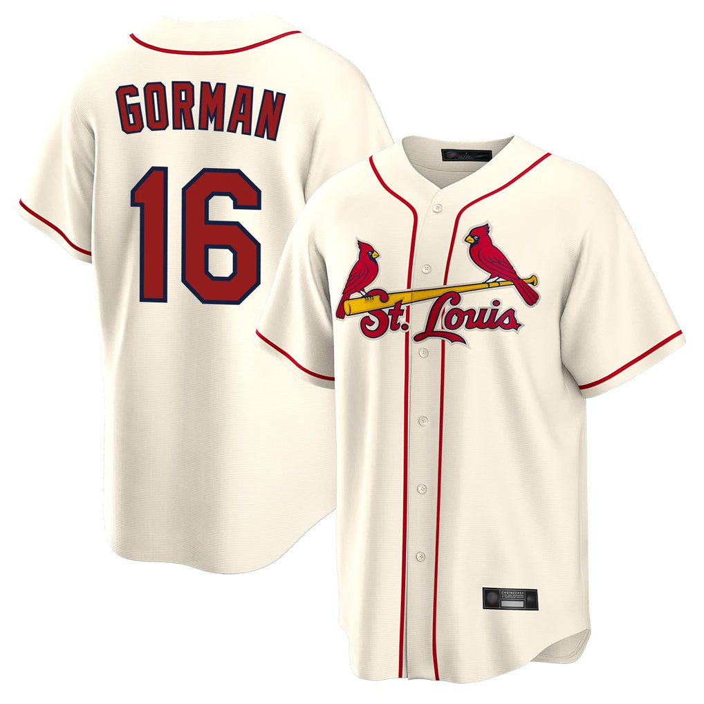 Fenge St. Louis Cardinals #16 Nolan Gorman Player Cream Home Game Stitched Jerseys