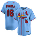 Fenge St. Louis Cardinals #16 Nolan Gorman Player Light Blue Home Limited Stitched Jerseys